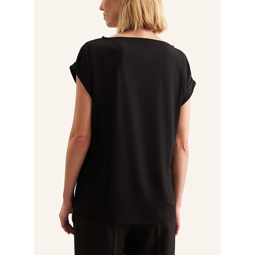 Czarna bluzka damska Seidensticker casualowa z krótkim rękawem z wiskozy 