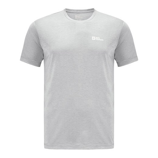 T-shirt męski Jack Wolfskin szary z krótkim rękawem
