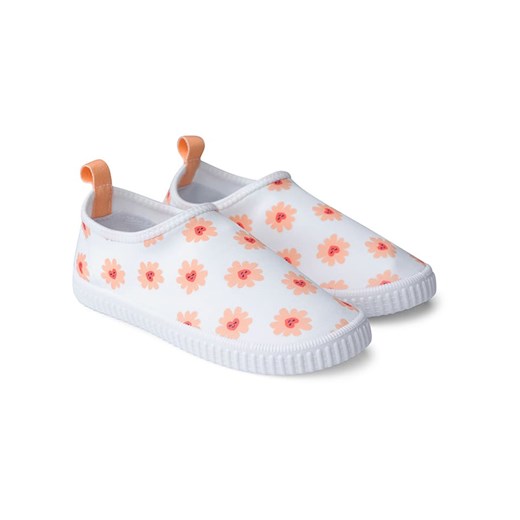 Swim Essentials Buty kąpielowe &quot;Floral Love&quot; w kolorze biało-pomarańczowym ze sklepu Limango Polska w kategorii Trampki dziecięce - zdjęcie 183901433