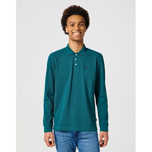 WRANGLER MĘSKA KOSZULKA WRANGLER LS POLO DEEP TEAL 112355058 ze sklepu YouNeedit.pl w kategorii T-shirty męskie - zdjęcie 183902492