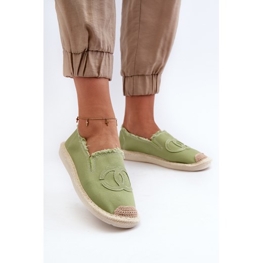Espadryle Klasyczne Damskie Zielone Flaure NB273 ze sklepu ZAZOO w kategorii Espadryle damskie - zdjęcie 183902872