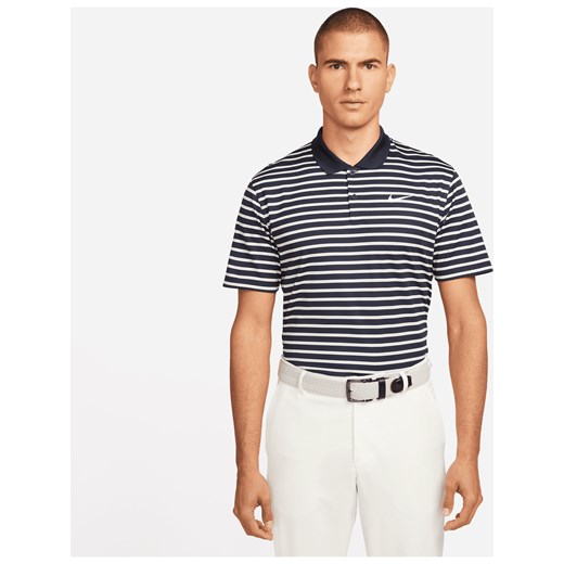 Męska koszulka polo do golfa w paski Nike Dri-FIT Victory - Niebieski ze sklepu Nike poland w kategorii T-shirty męskie - zdjęcie 183903001