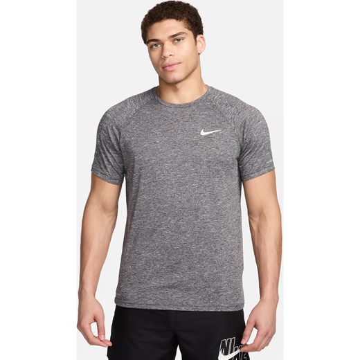 Męska melanżowa koszulka kąpielowa z krótkim rękawem Hydroguard Nike - Czerń ze sklepu Nike poland w kategorii T-shirty męskie - zdjęcie 183903003