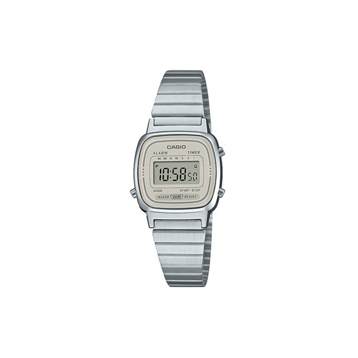 Zegarek Casio Vintage Mini LA670WEA-8AEF Srebrny ze sklepu eobuwie.pl w kategorii Zegarki - zdjęcie 183903250