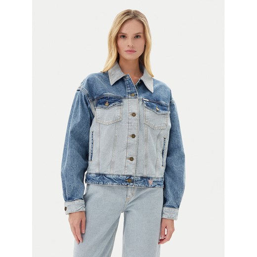 Guess Jeans Kurtka jeansowa W5YN56 D5M56 Niebieski Regular Fit ze sklepu MODIVO w kategorii Kurtki damskie - zdjęcie 183904273