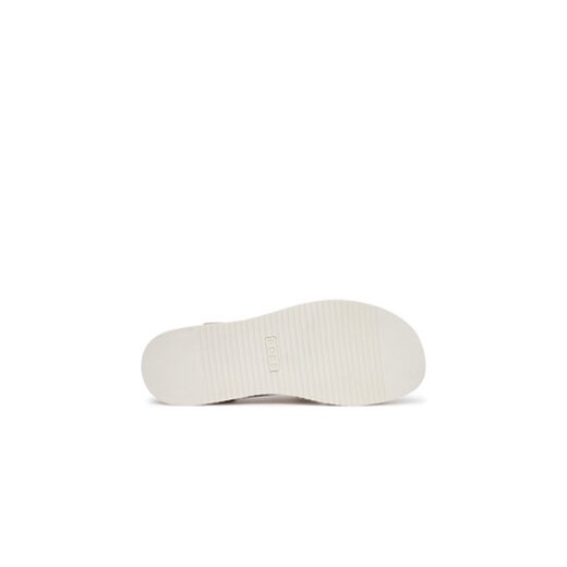 Sandały damskie beżowe Skechers z klamrą casual płaskie 