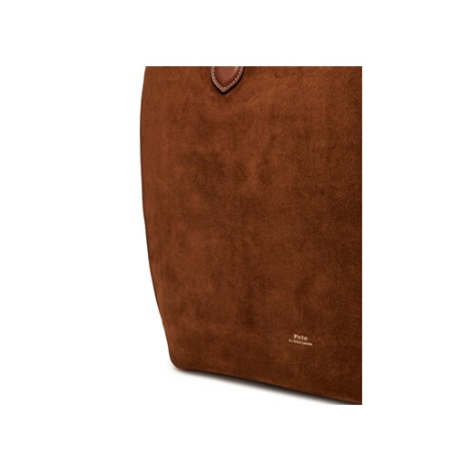 Shopper bag Polo Ralph Lauren duża brązowa matowa na ramię 