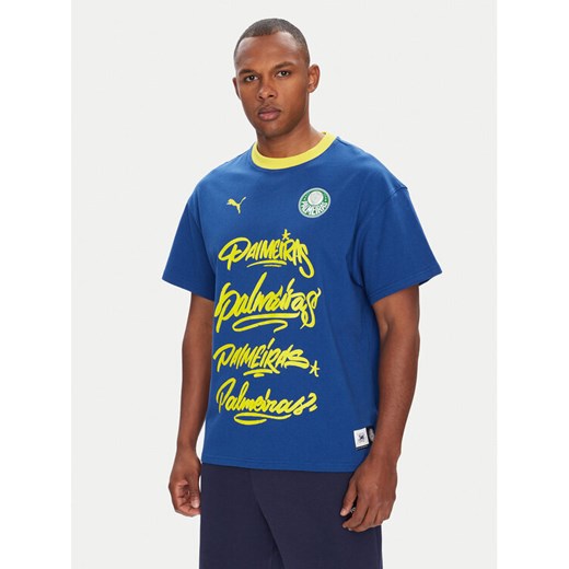 Puma T-Shirt CWC Hoops x Palmeiras 631704 Niebieski Regular Fit ze sklepu MODIVO w kategorii T-shirty męskie - zdjęcie 183907551