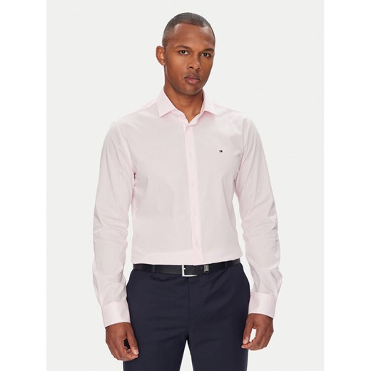 Tommy Hilfiger Koszula MW0MW38347 Różowy Slim Fit ze sklepu MODIVO w kategorii Koszule męskie - zdjęcie 183907581