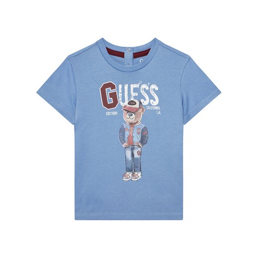 Guess T-Shirt N5YI22 K8HM4 Niebieski Regular Fit ze sklepu MODIVO w kategorii Kaftaniki i bluzki - zdjęcie 183907663