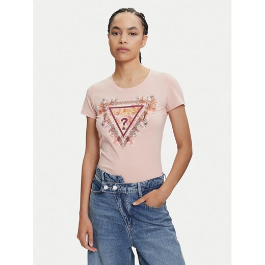 Guess T-Shirt W5YI08 J1314 Pomarańczowy Regular Fit ze sklepu MODIVO w kategorii Bluzki damskie - zdjęcie 183907710