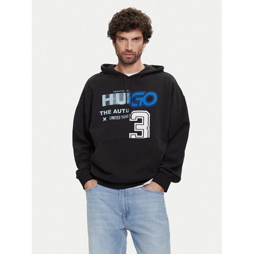 HUGO Bluza Nesidi 50544196 Czarny Loose Fit ze sklepu MODIVO w kategorii Bluzy męskie - zdjęcie 183907730