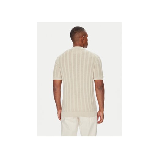 T-shirt męski beżowy BALDESSARINI z krótkimi rękawami 