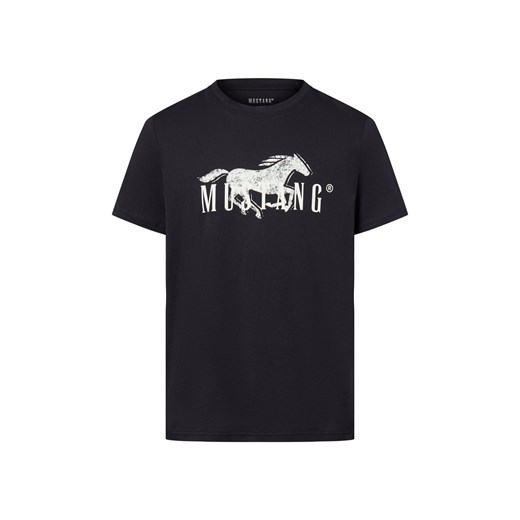 Mustang Koszulka męska - Austin Mężczyźni Bawełna czarny nadruk ze sklepu vangraaf w kategorii T-shirty męskie - zdjęcie 183909493
