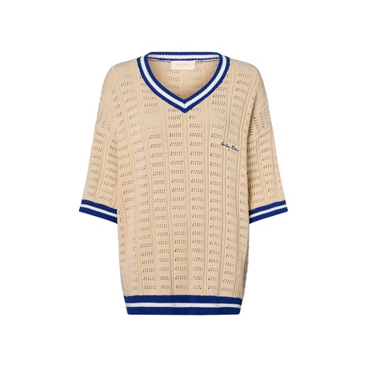 Another Cotton Lab Męski sweter z dzianiny - Pool&amp;Social Club Mężczyźni écru jednolity ze sklepu vangraaf w kategorii Swetry męskie - zdjęcie 183909520