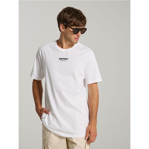 Sinsay - Koszulka z nadrukiem One Piece - biały ze sklepu Sinsay w kategorii T-shirty męskie - zdjęcie 183910422