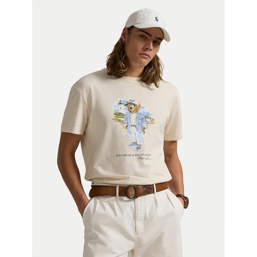 Polo Ralph Lauren T-Shirt 710969630001 Beżowy Custom Slim Fit ze sklepu MODIVO w kategorii T-shirty męskie - zdjęcie 183910582