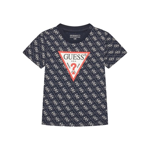Guess T-Shirt N5YI04 K8HM4 Granatowy Regular Fit ze sklepu MODIVO w kategorii Kaftaniki i bluzki - zdjęcie 183910624