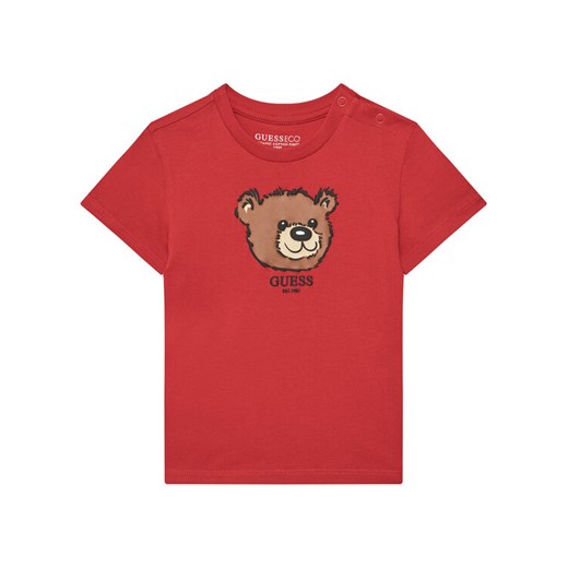 Guess T-Shirt N5YI16 K8HM4 Czerwony Regular Fit ze sklepu MODIVO w kategorii Kaftaniki i bluzki - zdjęcie 183910724