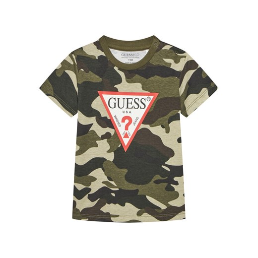 Guess T-Shirt N5YI04 K8HM4 Zielony Regular Fit ze sklepu MODIVO w kategorii Kaftaniki i bluzki - zdjęcie 183910731