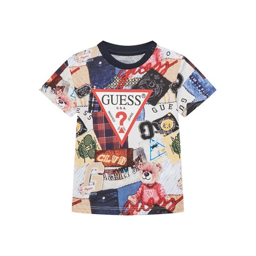 Guess T-Shirt N5YI04 K8HM4 Kolorowy Regular Fit ze sklepu MODIVO w kategorii Kaftaniki i bluzki - zdjęcie 183910762