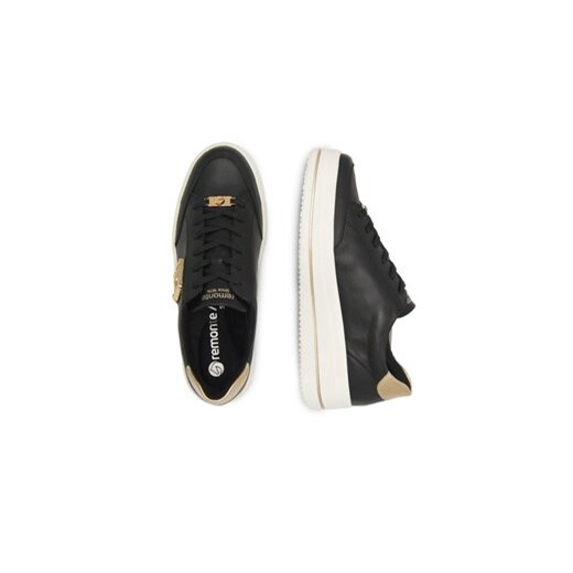 Buty sportowe damskie Remonte sneakersy czarne sznurowane na wiosnę 