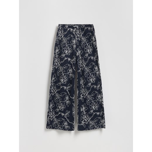 Reserved - Luźne spodnie z wiskozą - granatowy Reserved XL Reserved