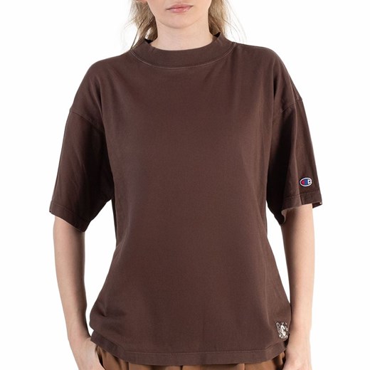 Koszulka Champion Crewneck 117449-MS663 - brązowa ze sklepu streetstyle24.pl w kategorii Bluzki damskie - zdjęcie 183912803