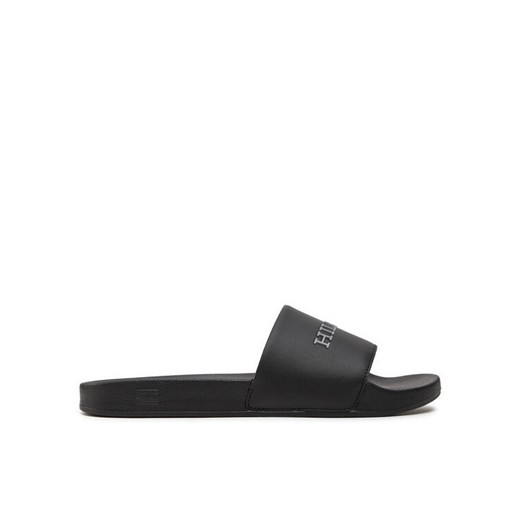 Klapki Tommy Hilfiger Hilfiger Raised Pool Slide FM0FM05022 Czarny Tommy Hilfiger 44 eobuwie.pl