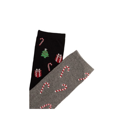 Zestaw 2 par wysokich skarpet męskich Lasocki 2MB-001-AW23 (2-pack) Szary Lasocki 43_46 eobuwie.pl