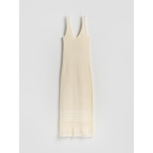 Reserved - Dzianinowa sukienka maxi - złamana biel ze sklepu Reserved w kategorii Sukienki - zdjęcie 183915793