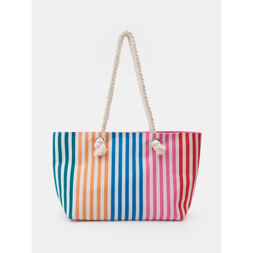 Sinsay - Torba plażowa w kolorowe paski - wielobarwny Sinsay One Size Sinsay