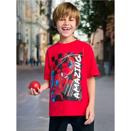 Sinsay - Koszulka Spider-Man - czerwony ze sklepu Sinsay w kategorii T-shirty chłopięce - zdjęcie 183916402