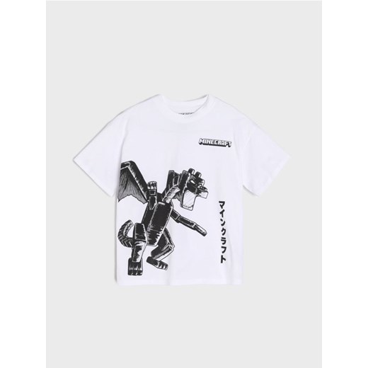 Sinsay - Koszulka oversize Minecraft - biały ze sklepu Sinsay w kategorii T-shirty chłopięce - zdjęcie 183916443