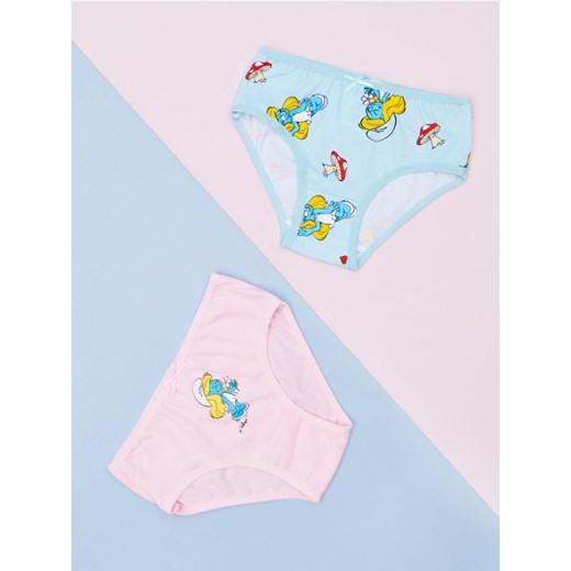 Sinsay - Majtki 2 pack Smerfy - wielobarwny ze sklepu Sinsay w kategorii Majtki dziecięce - zdjęcie 183916482