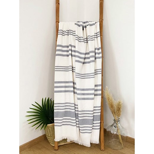 Le Comptoir de la Plage Fouta &quot;Karabuk&quot; w kolorze biało-granatowym - 180 x 140 cm ze sklepu Limango Polska w kategorii Ręczniki - zdjęcie 183917821