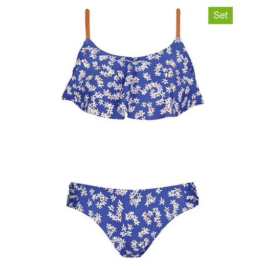 Barts Bikini &quot;Moave Ruffle Top&quot; w kolorze niebiesko-biało-pomarańczowym ze sklepu Limango Polska w kategorii Stroje kąpielowe - zdjęcie 183918321