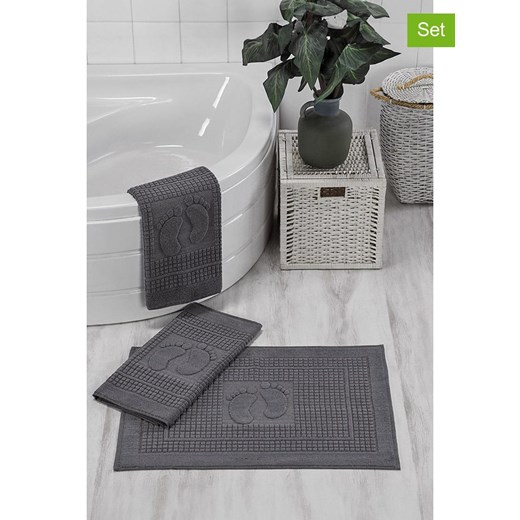 Elizabed Dywaniki łazienkowe (3 szt.) &quot;Orma&quot; w kolorze antracytowym ze sklepu Limango Polska w kategorii Akcesoria łazienkowe - zdjęcie 183918671