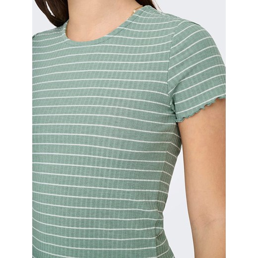 Bluzka damska ONLY z elastanu z okrągłym dekoltem z krótkim rękawem 