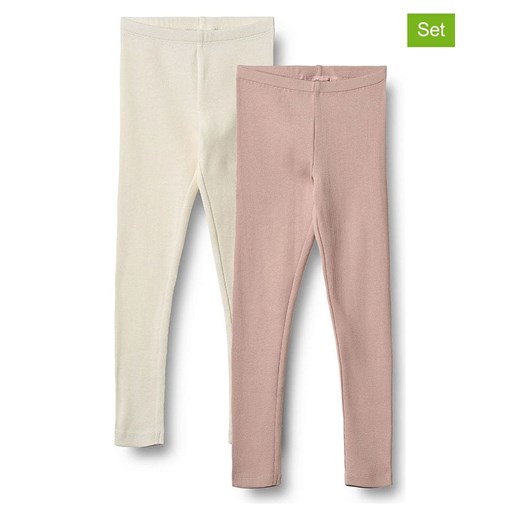 Wheat Legginsy (2 pary) &quot;Jules&quot; w kolorze jasnoróżowo-kremowym ze sklepu Limango Polska w kategorii Spodnie dziewczęce - zdjęcie 183918911