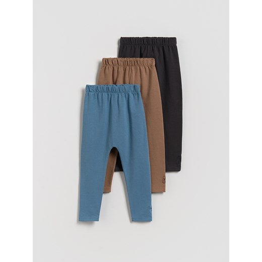 Reserved - Bawełniane legginsy 3 pack - jasnoniebieski ze sklepu Reserved w kategorii Spodnie chłopięce - zdjęcie 183919572