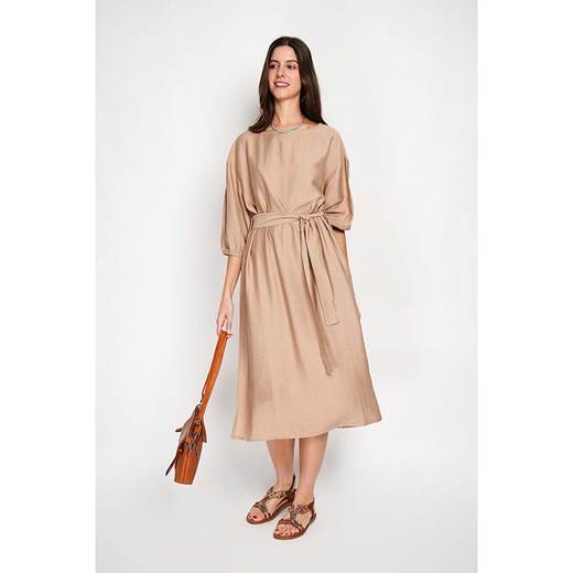 Sukienka William De Faye z wiskozy midi rozkloszowana 