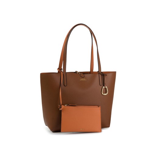 Torebka LAUREN RALPH LAUREN Rvrsble Tote 431795329002 Brązowy ze sklepu eobuwie.pl w kategorii Torby Shopper bag - zdjęcie 183920933