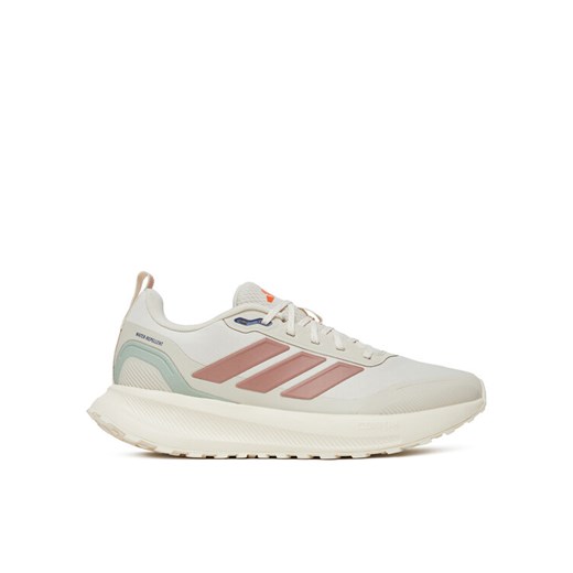 Buty sportowe damskie Adidas do biegania na płaskiej podeszwie beżowe sznurowane 