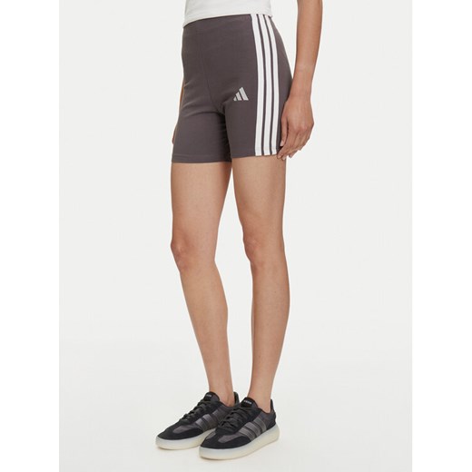 adidas Kolarki Essentials 3-Stripes JD0915 Szary Slim Fit ze sklepu MODIVO w kategorii Szorty - zdjęcie 183921724