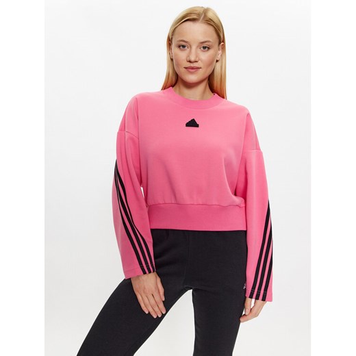 adidas Bluza Future Icons 3-Stripes Sweatshirt IL3054 Różowy Loose Fit ze sklepu MODIVO w kategorii Bluzy damskie - zdjęcie 183921784