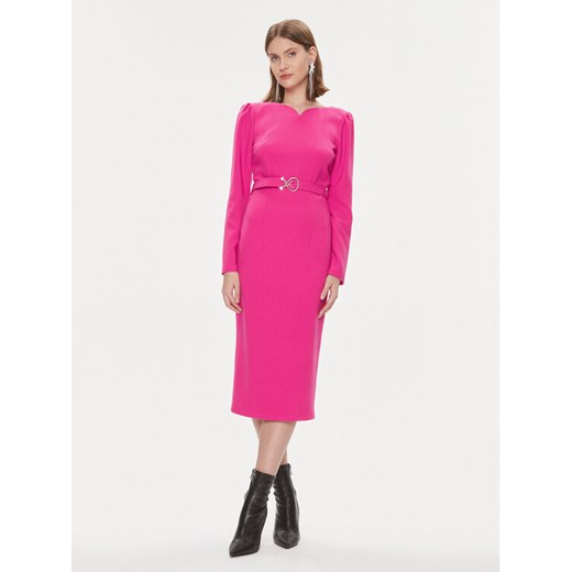 Nissa Sukienka koktajlowa RZ14405 Różowy Slim Fit ze sklepu MODIVO w kategorii Sukienki - zdjęcie 183921790
