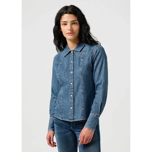 WRANGLER DAMSKA KOSZULA JEANSOWA WRANGLER EXAG YOKE SHIRT FADED BLUE 112356476 ze sklepu YouNeedit.pl w kategorii Koszule damskie - zdjęcie 183923003