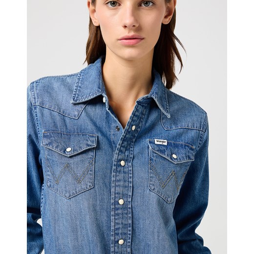 Sukienka niebieska Wrangler w stylu marinistycznym z kołnierzykiem