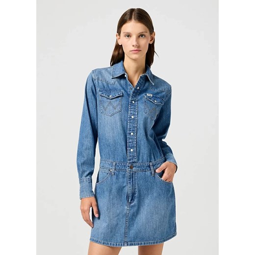 WRANGLER DAMSKA SUKIENKA JEANSOWA WRANGLER LS DENIM DRESS ULTRA MARINE 112362610 ze sklepu YouNeedit.pl w kategorii Sukienki - zdjęcie 183923082